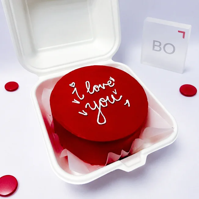 Красный бенто-торт «I love you»